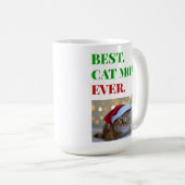 Weihnachts beste Cat-Mama je Foto Kaffeetasse (VorderseiteRechts)