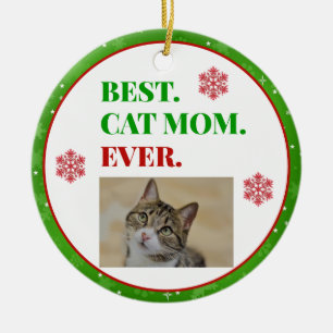 Weihnachts beste Cat-Mama je Foto Keramik Ornament