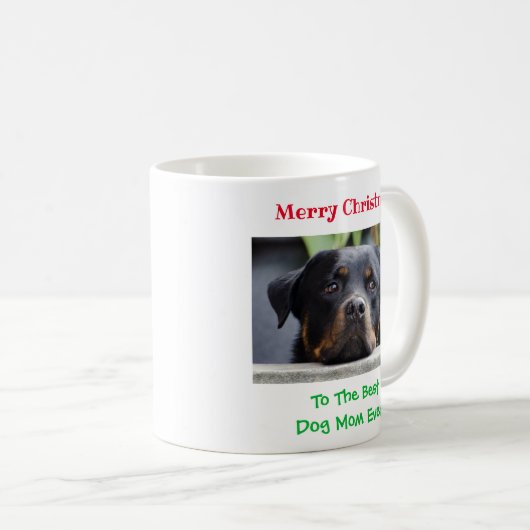 Weihnachts Beste Hündin Mama je Begleiter Foto Kaffeetasse (VorderseiteRechts)