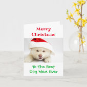 Weihnachts Beste Hündin Mama je Begleiter Foto Karte (Gelbe Blume)