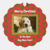Weihnachts Beste Hündin Mama je Begleiter Foto Ornament Karte (Vorderseite)