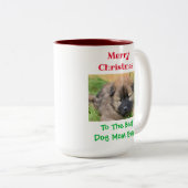 Weihnachts Beste Hündin Mama je Begleiter Foto Zweifarbige Tasse (VorderseiteRechts)