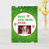 Weihnachts-Beste Hündin-Mama je Foto Karte (Gelbe Blume)