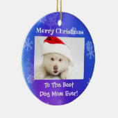 Weihnachts-Beste Hündin-Mama je Foto Keramik Ornament (Rechts)