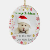 Weihnachts-Beste Hündin-Mama je Foto Keramik Ornament (Rechts)