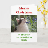 Weihnachts Beste Katze Großvater je Foto Karte (Gelbe Blume)
