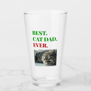 Weihnachts Bester Cat Vater je Foto Beer Pint Glas