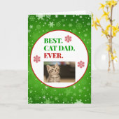 Weihnachts Bester Cat Vater je Foto Karte (Gelbe Blume)