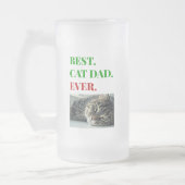 Weihnachts Bester Cat Vater je Foto Mattglas Bierglas (Links)