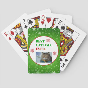 Weihnachts Bester Cat Vater je Foto Spielkarten