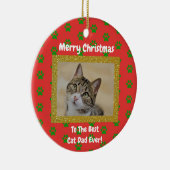 Weihnachts Bester Cat Vater Jeden Haustier Foto Keramik Ornament (Rechts)