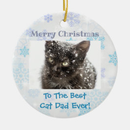 Weihnachts Bester Cat Vater Jeden Haustier Foto Keramik Ornament