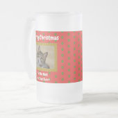 Weihnachts Bester Cat Vater Jeden Haustier Foto Mattglas Bierglas (Vorderseite Links)