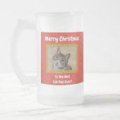 Weihnachts Bester Cat Vater Jeden Haustier Foto Mattglas Bierglas (Links)