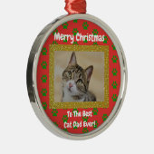 Weihnachts Bester Cat Vater Jeden Haustier Foto Ornament Aus Metall (Rechts)