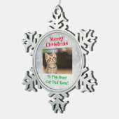 Weihnachts Bester Cat Vater Jeden Haustier Foto Schneeflocken Zinn-Ornament (Rechts)