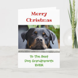 Weihnachts-Bester Hund Großeltern Foto Feiertagskarte