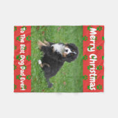 Weihnachts Bester Hund Vater je Begleiter Foto Fleecedecke (Vorderseite (Horizontal))