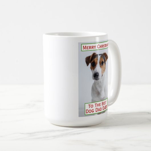 Weihnachts Bester Hund Vater je Begleiter Foto Kaffeetasse (VorderseiteRechts)