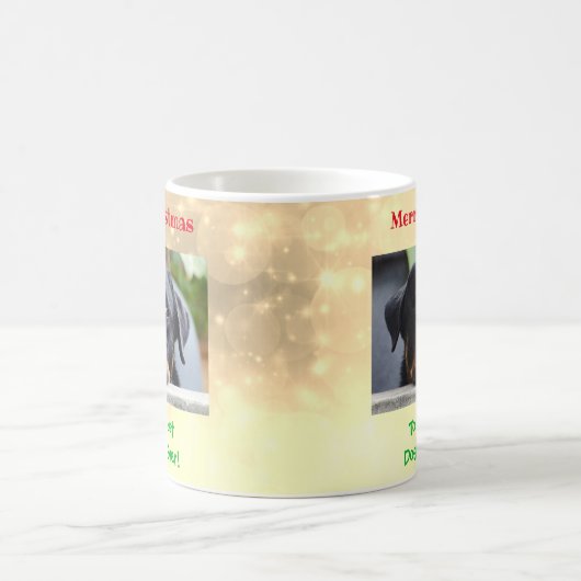 Weihnachts Bester Hund Vater je Begleiter Foto Kaffeetasse (Mittel)