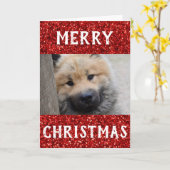 Weihnachts Bester Hund Vater je Begleiter Foto Karte (Gelbe Blume)