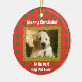 Weihnachts Bester Hund Vater je Begleiter Foto Keramik Ornament (Links)