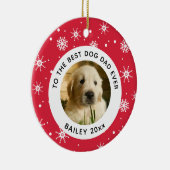 Weihnachts Bester Hund Vater je Begleiter Foto Keramik Ornament (Rechts)
