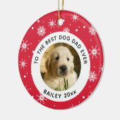 Weihnachts Bester Hund Vater je Begleiter Foto Keramik Ornament (Links)