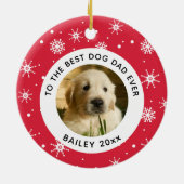 Weihnachts Bester Hund Vater je Begleiter Foto Keramik Ornament (Hinten)