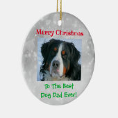 Weihnachts Bester Hund Vater je Begleiter Foto Keramik Ornament (Rechts)