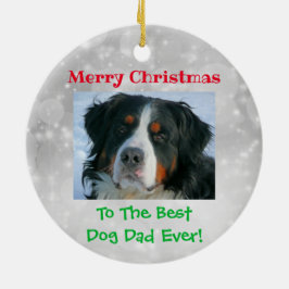 Weihnachts Bester Hund Vater je Begleiter Foto Keramik Ornament