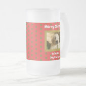 Weihnachts Bester Hund Vater je Begleiter Foto Mattglas Bierglas (VorderseiteRechts)