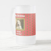 Weihnachts Bester Hund Vater je Begleiter Foto Mattglas Bierglas (Vorderseite Links)