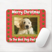 Weihnachts Bester Hund Vater je Begleiter Foto Mousepad (Mit Mouse)