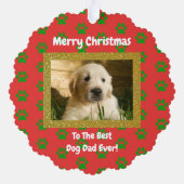 Weihnachts Bester Hund Vater je Begleiter Foto Ornament Karte (Rückseite)