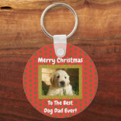 Weihnachts Bester Hund Vater je Begleiter Foto Schlüsselanhänger (Vorderseite)