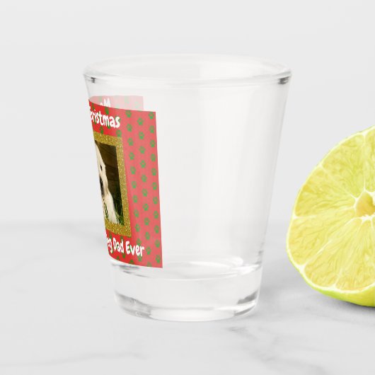 Weihnachts Bester Hund Vater je Custom Pet Foto Schnapsglas (Rechts)