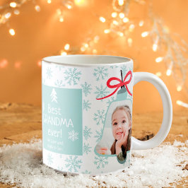 Weihnachts bester Oma Glockenblauer Schneeflocken  Kaffeetasse