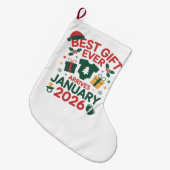 Weihnachts Bestes Geschenk Ankunft Januar 2026 Paa Großer Weihnachtsstrumpf (Vorderansicht (hängend))