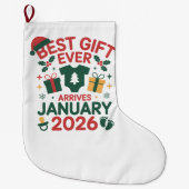 Weihnachts Bestes Geschenk Ankunft Januar 2026 Paa Großer Weihnachtsstrumpf (Vorderseite)