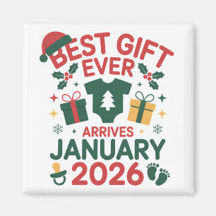 Weihnachts Bestes Geschenk Ankunft Januar 2026 Paa Magnet