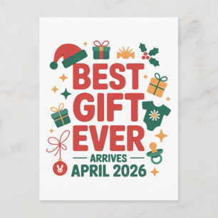 Weihnachts Bestes Geschenk je Ankunft April 2026 P Einladungspostkarte