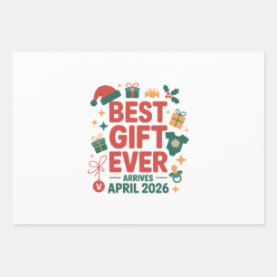 Weihnachts Bestes Geschenk je Ankunft April 2026 P Geschenkpapier Set