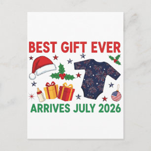 Weihnachts Bestes Geschenk je Ankunft Juli 2026 Einladungspostkarte