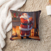 Weihnachts-Besuch des Weihnachtsmanns Kissen (Decke)