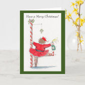 Weihnachts-betrunken-Tanzkarte Karte (Gelbe Blume)