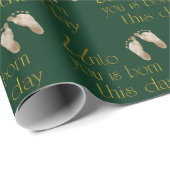 Weihnachts-Bibelverse auf Grün Geschenkpapier (Rolleneckpunkt)