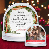 Weihnachts-Bibelverse mit familiärem Foto Schneekugeln