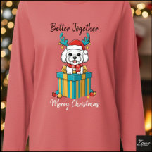 Weihnachts-Bichon-Rentier-Schal-Geschenk-Grafik