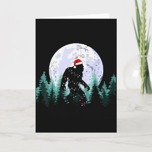 Weihnachts-Bigfoot-Sasquatch-Baumlichter Lustige W Karte